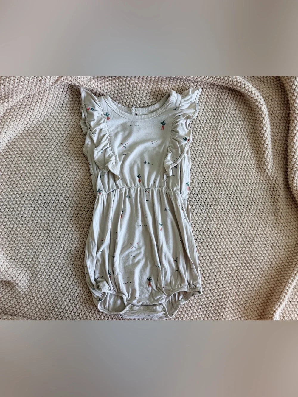 🥕🤍Kyte Baby Carrot Print Bubble Romper | 2T | EUC